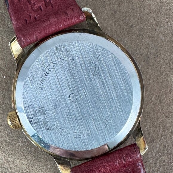 Vintage French Axcess Moon Phase w/Date Mother of Pearl Face Watch